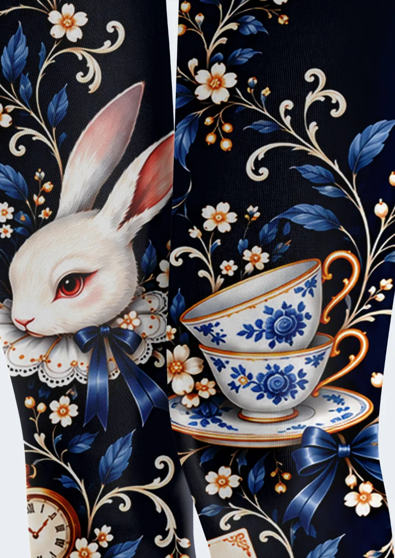 Navy Rabbit and Teacup Tights