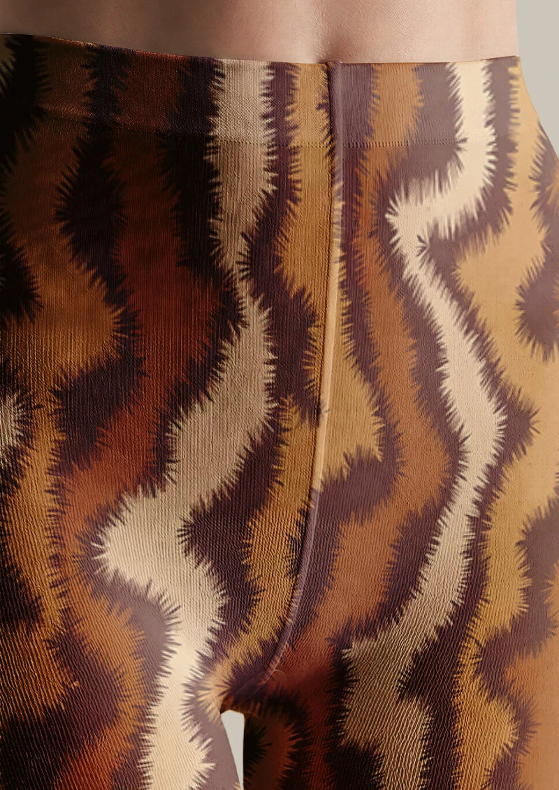Brown Animal Stripe Tights