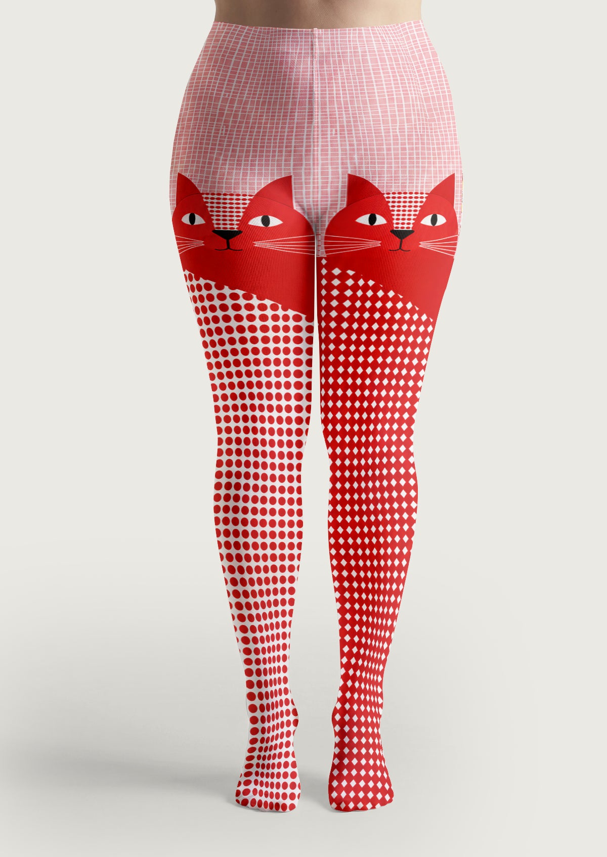 Red Cat Face Tights