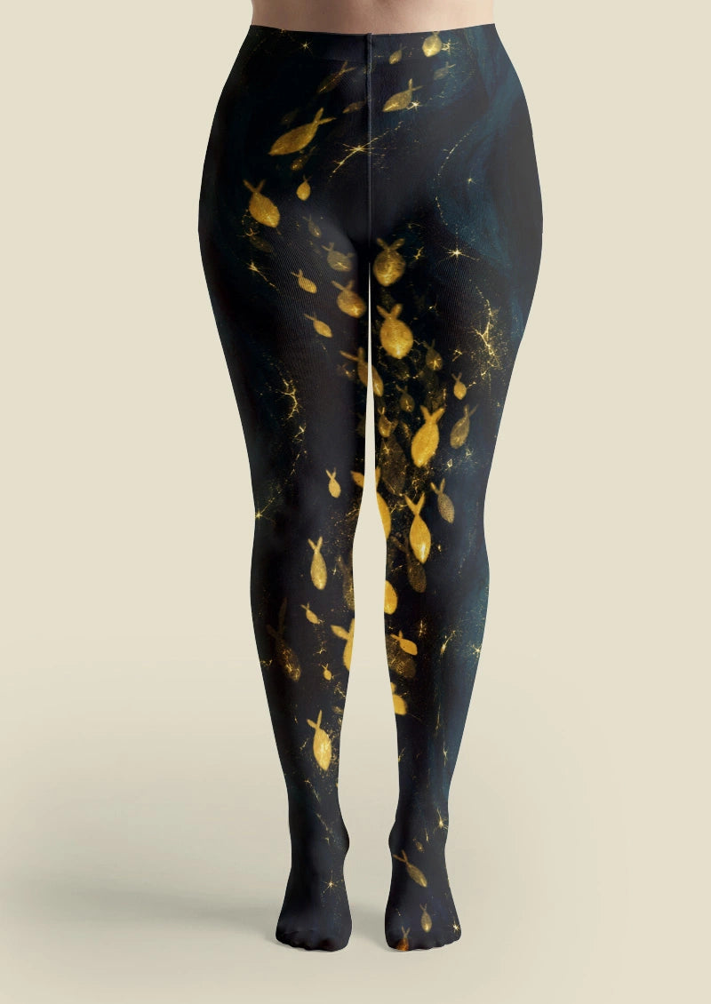 Golden Fish Starry Galaxy Tights Hosiery Pantyhose