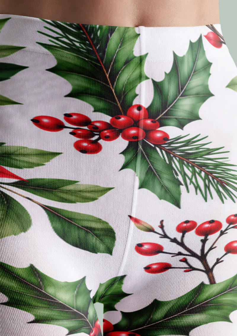 White Holly Berry Tights