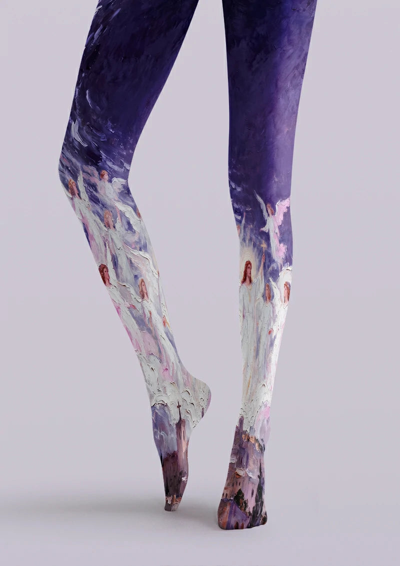 Purple Angel Figure Tights