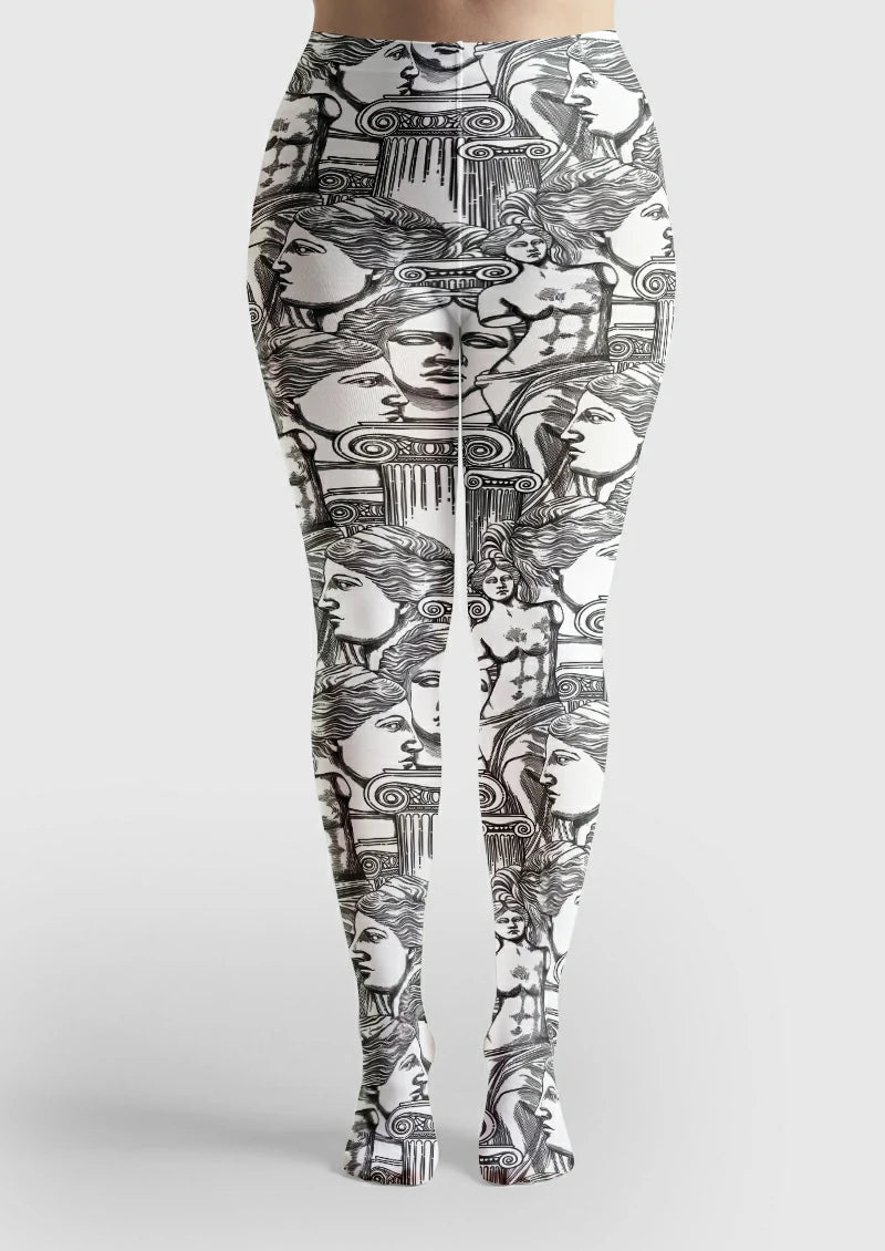 White Statue and Column Tights