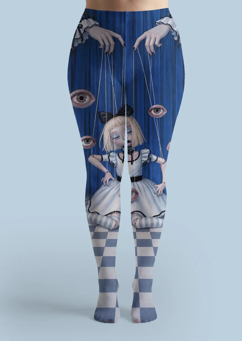 Blue Puppet Girl Tights