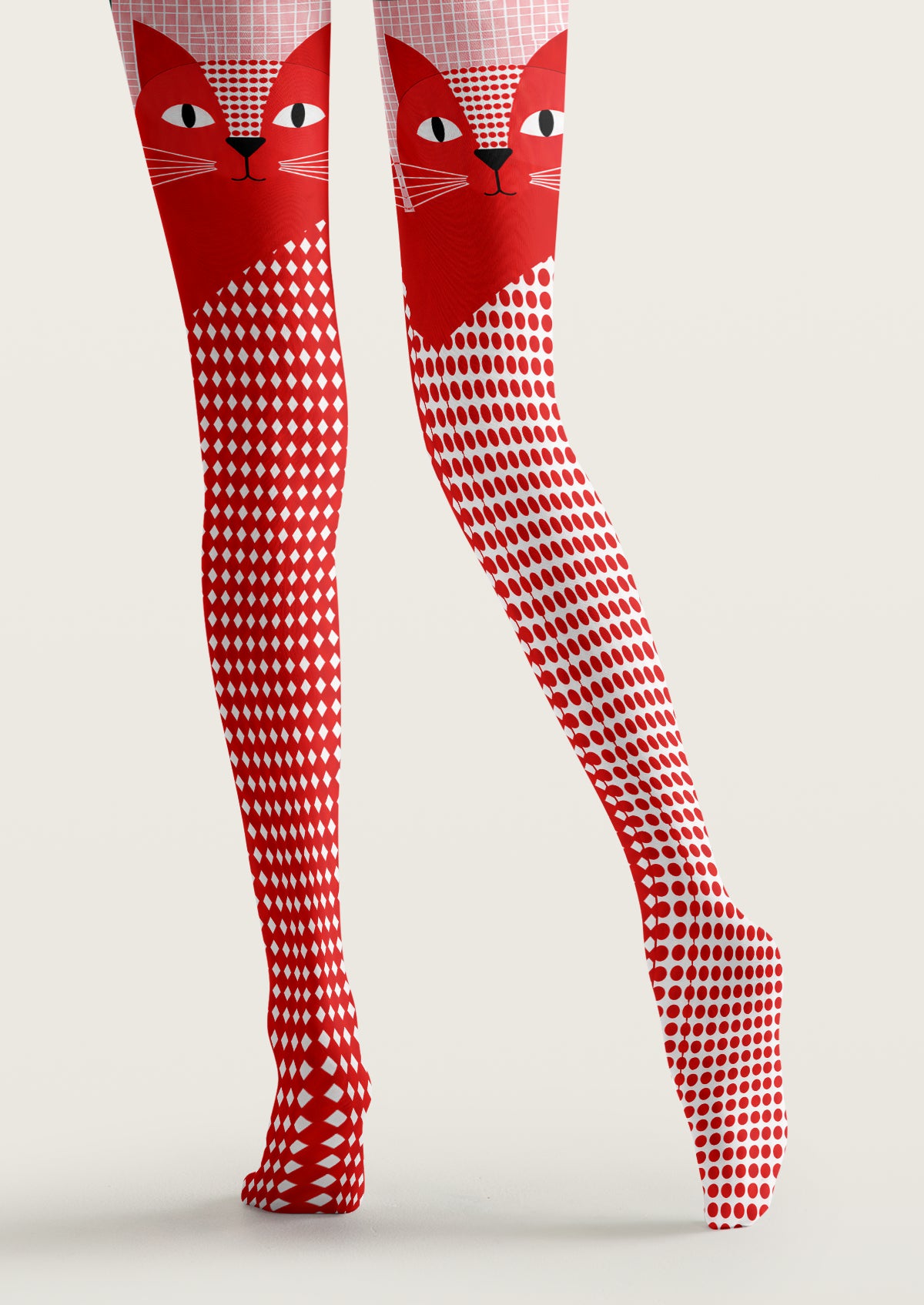Red Cat Face Tights
