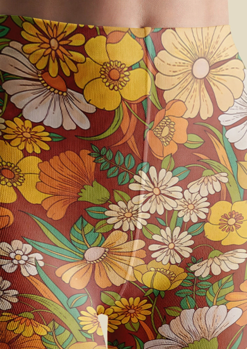 Retro Daisy Garden Floral Print Tights Hosiery Pantyhose