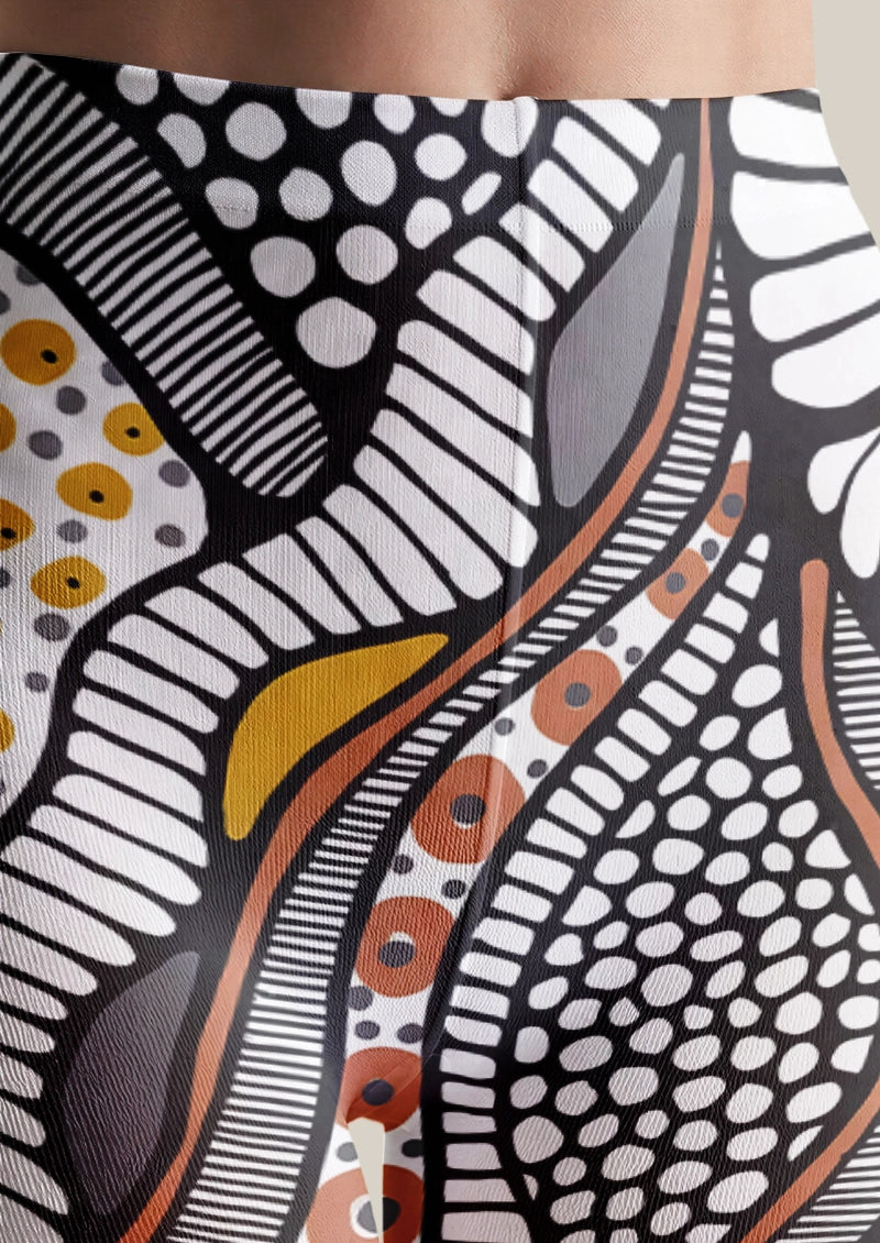 Abstract Flow Geometric Print Tights Hosiery Pantyhose