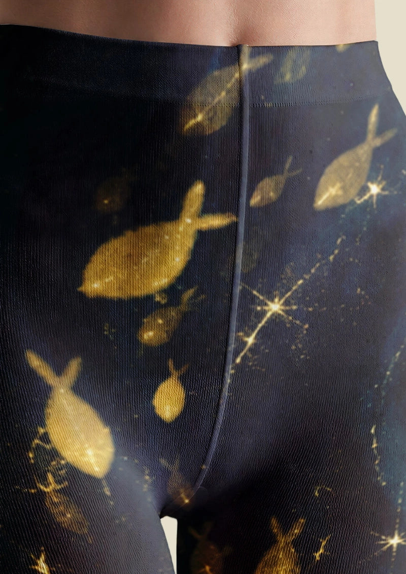 Golden Fish Starry Galaxy Tights Hosiery Pantyhose