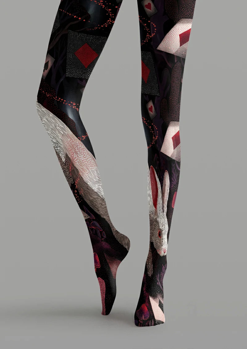 Black Rabbit and Playing Card Tights