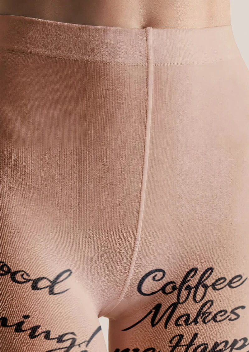 Beige Coffee Cat Tights