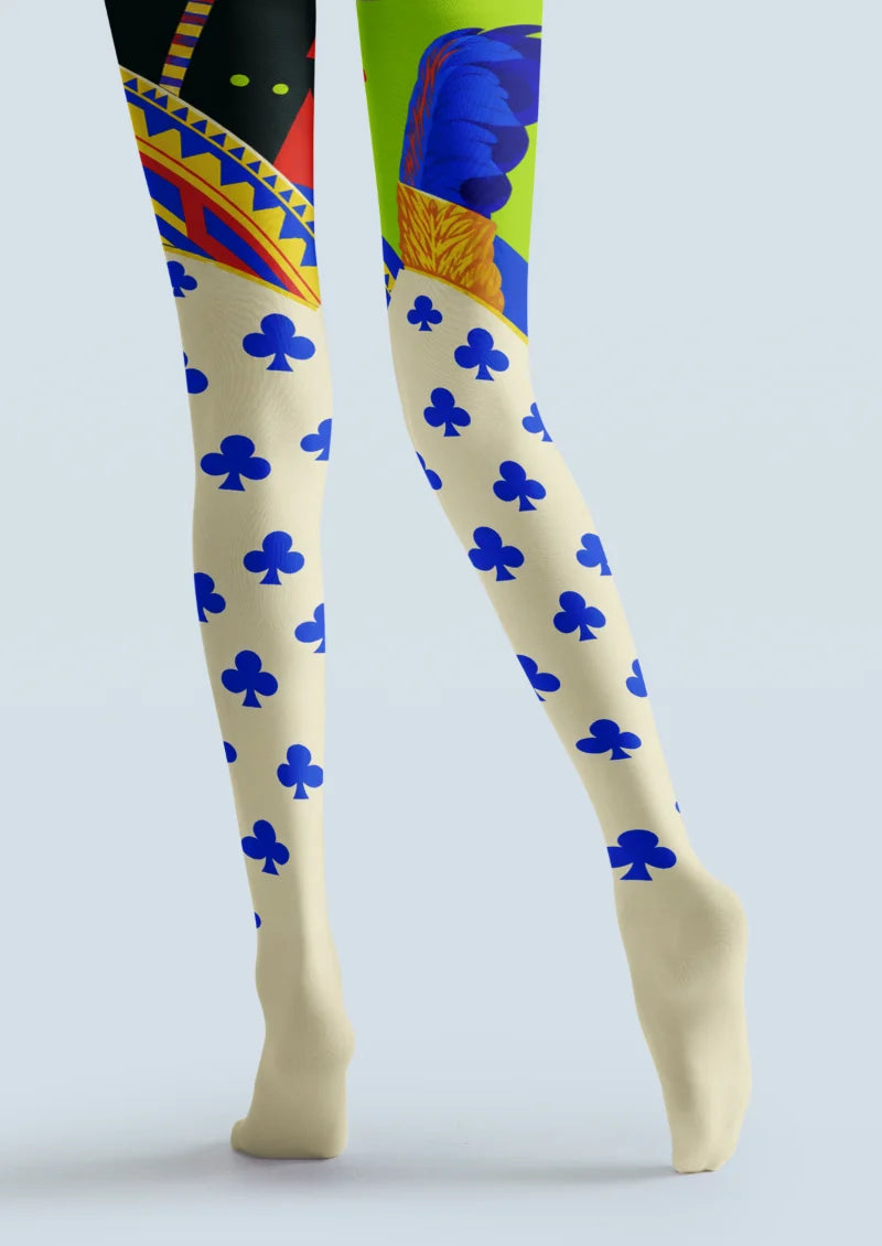 Ivory Playing Card Club Tights