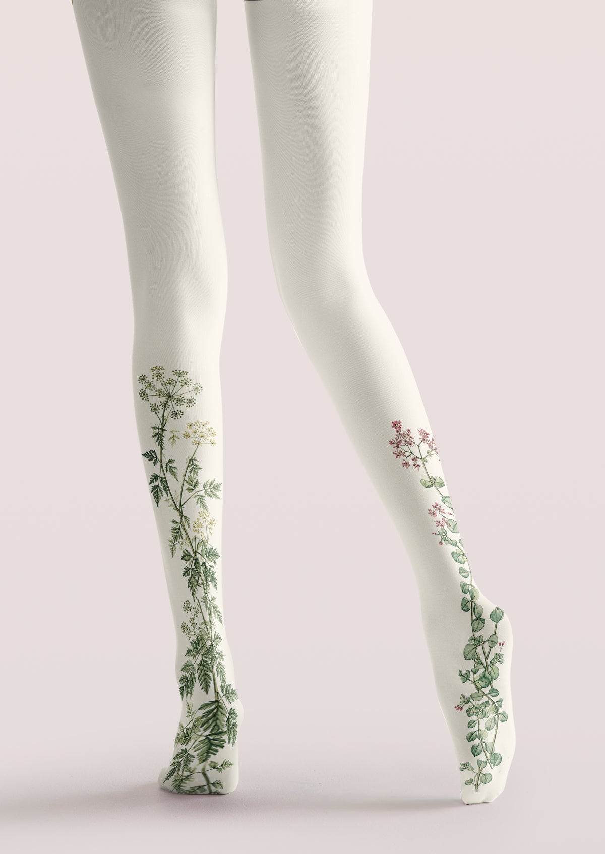 Ivory Wildflower Tights