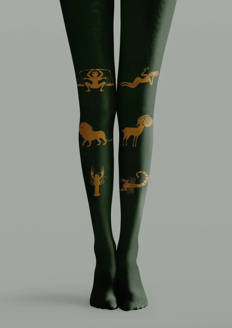Emerald Zodiac Animal Graphic Tights Hosiery Pantyhose