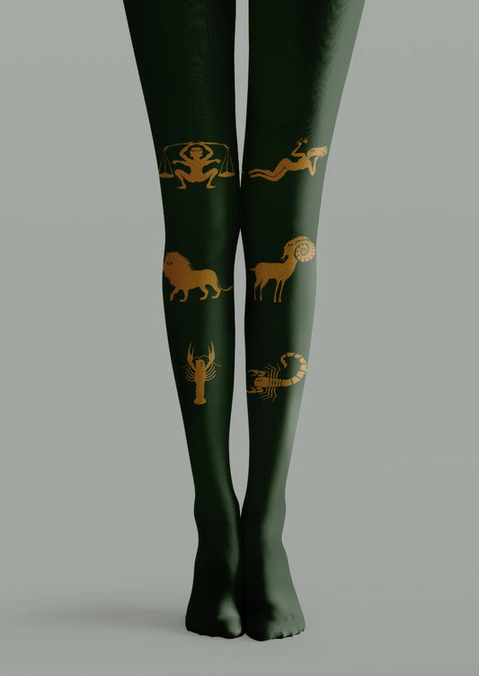 Emerald Zodiac Animal Graphic Tights Hosiery Pantyhose