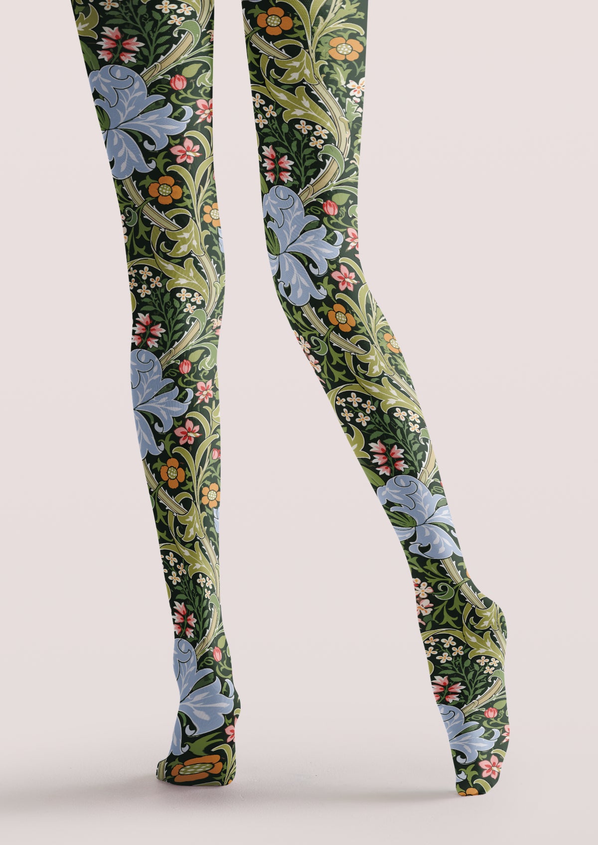 Black Floral Vine Tights