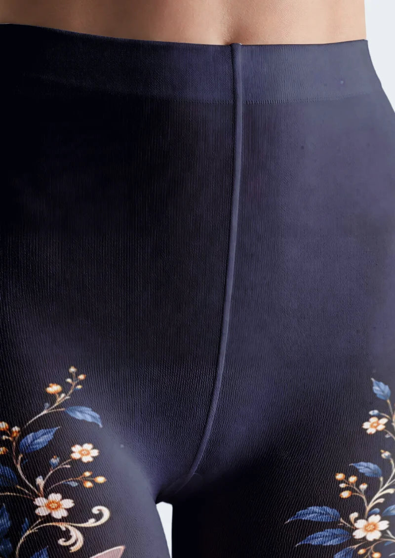 Navy Rabbit and Teacup Tights
