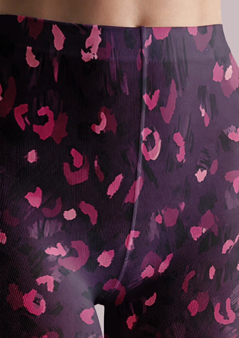 Purple Pink Leopard Tights