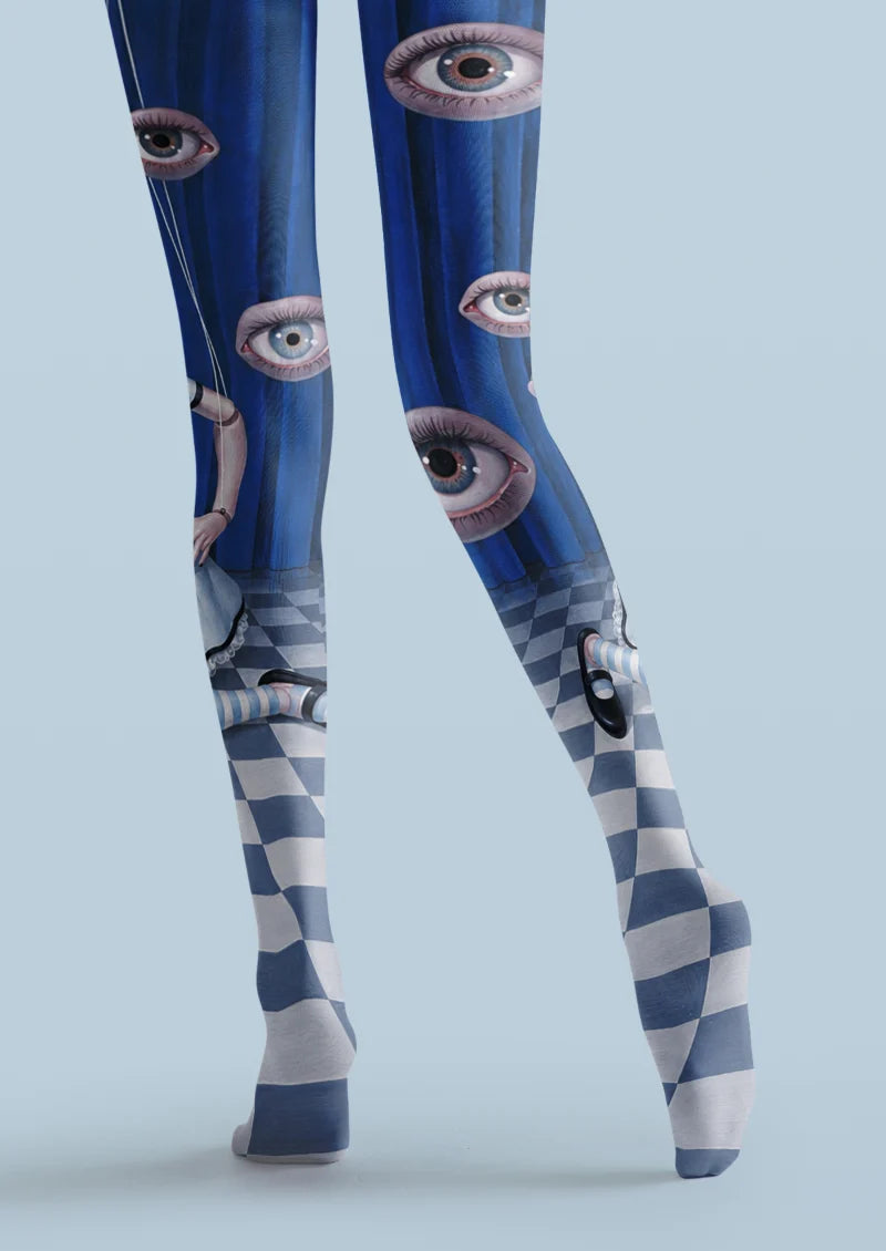 Blue Puppet Girl Tights