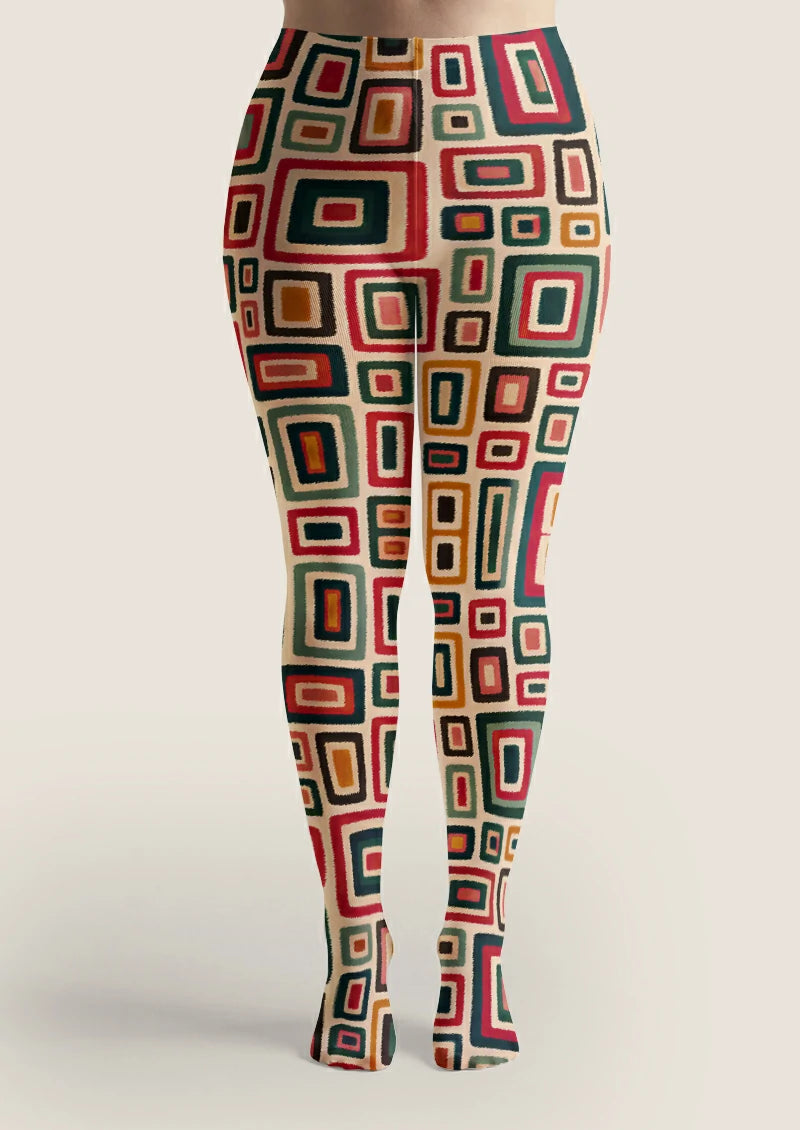 Multicolor Nested Rectangle Tights