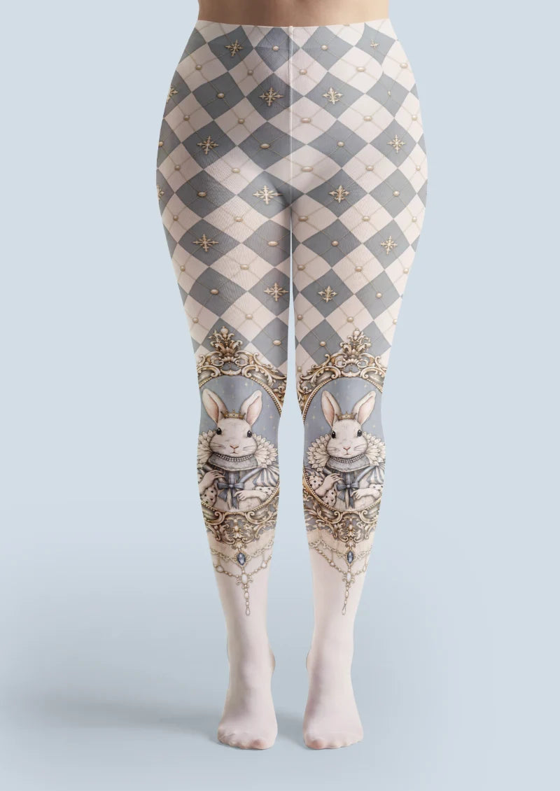 Gray Crowned Rabbit Tights