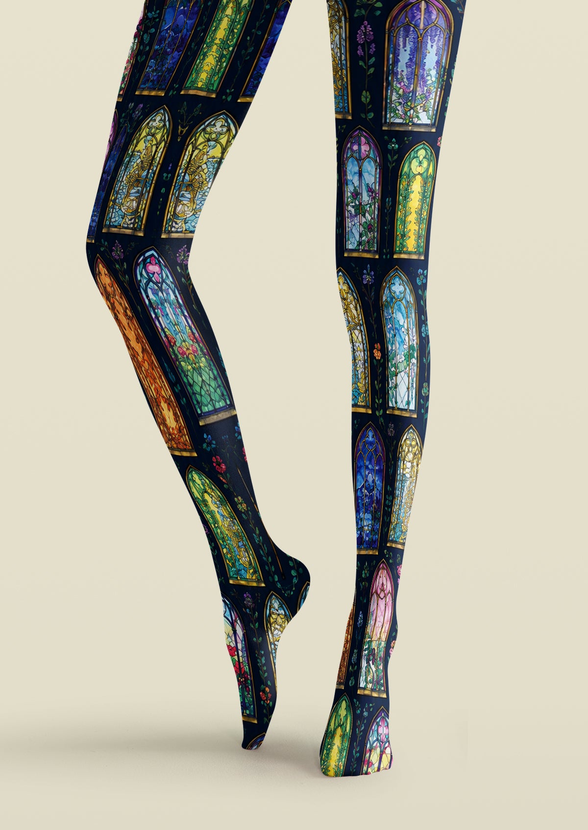 Black Stained Glass Window Tights