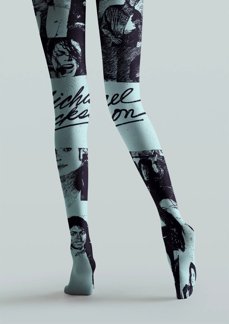Michael Jackson Photo Collage Art Print Tights Hosiery Pantyhose