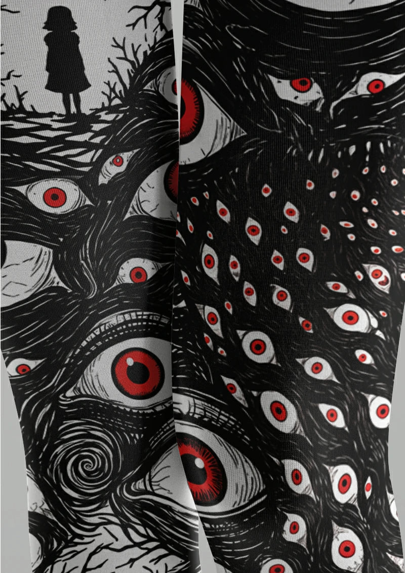 Black Red Eye Tights