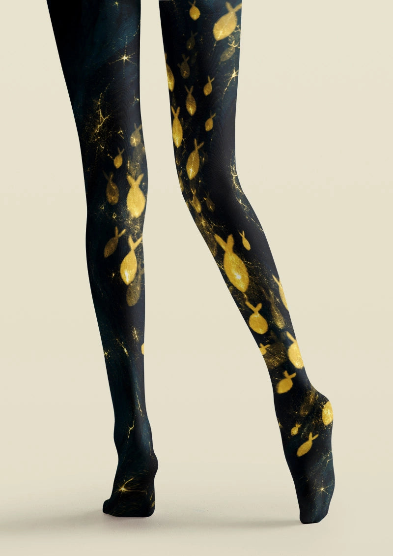 Golden Fish Starry Galaxy Tights Hosiery Pantyhose
