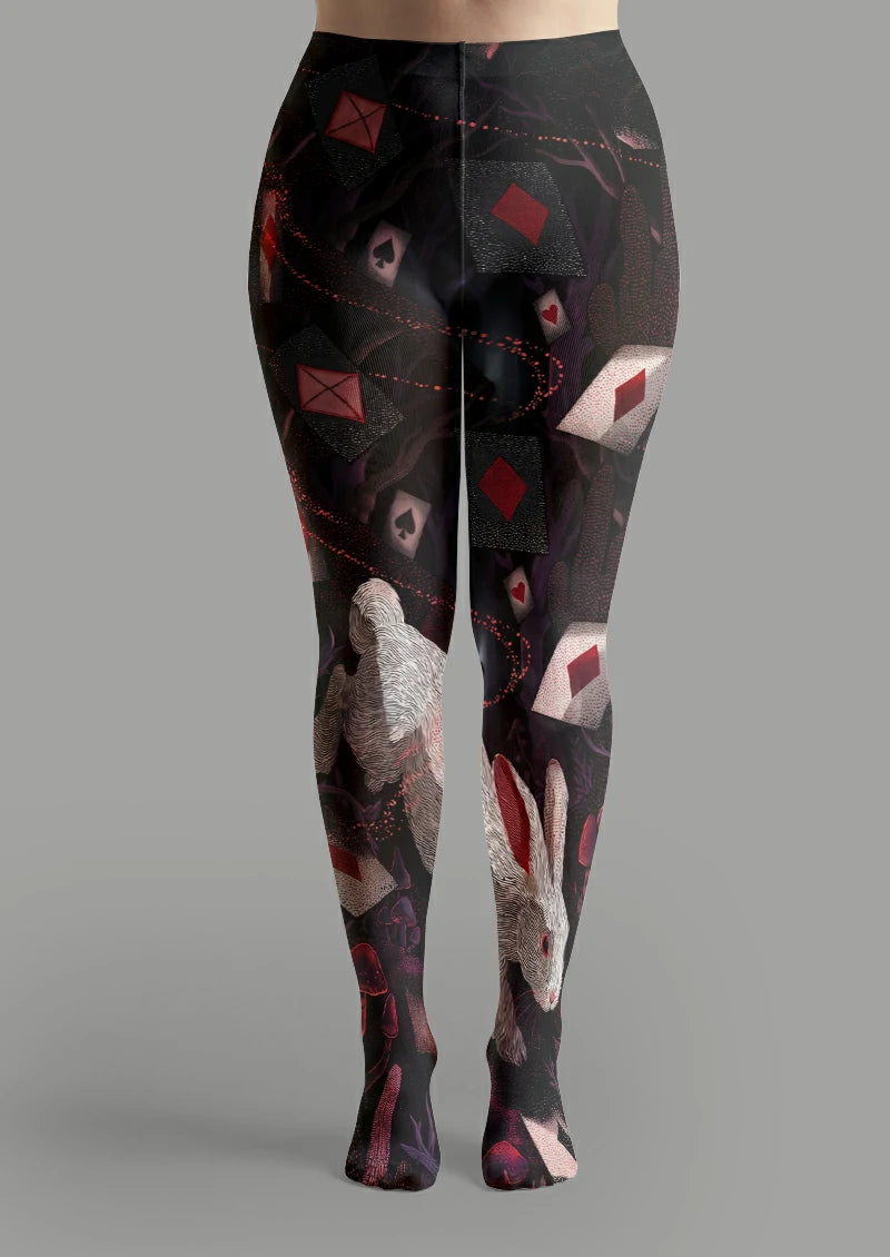 Black Rabbit and Playing Card Tights