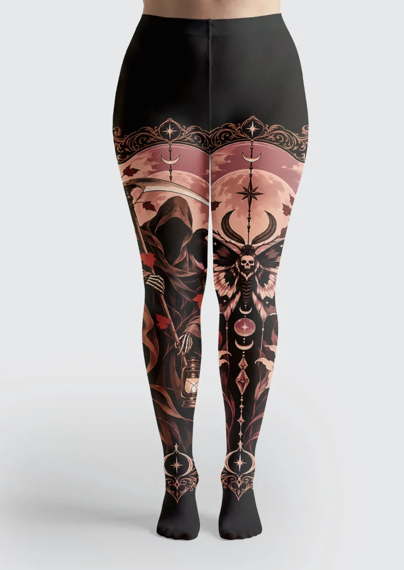 Black Reaper and Skull Moth Tights