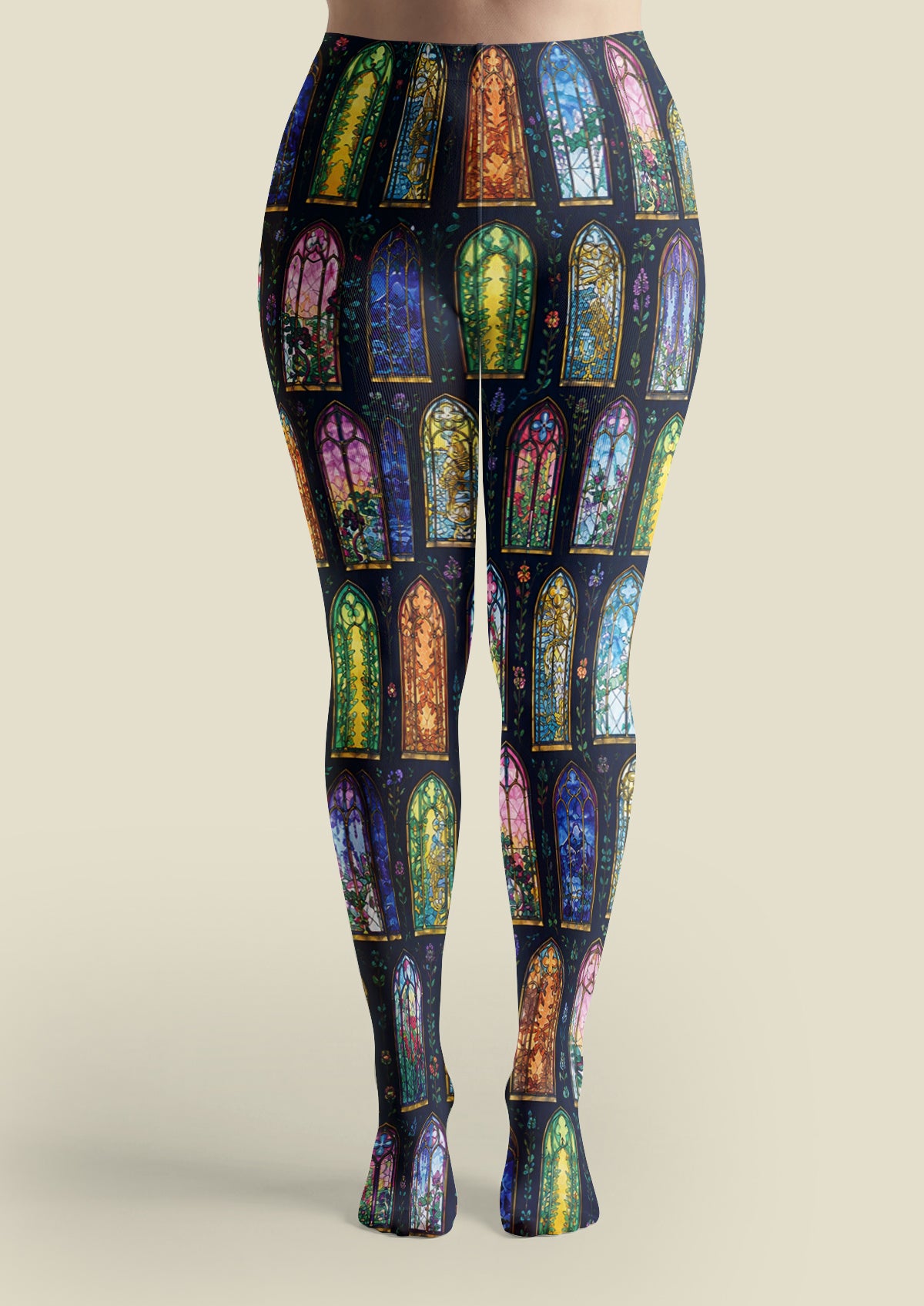 Black Stained Glass Window Tights