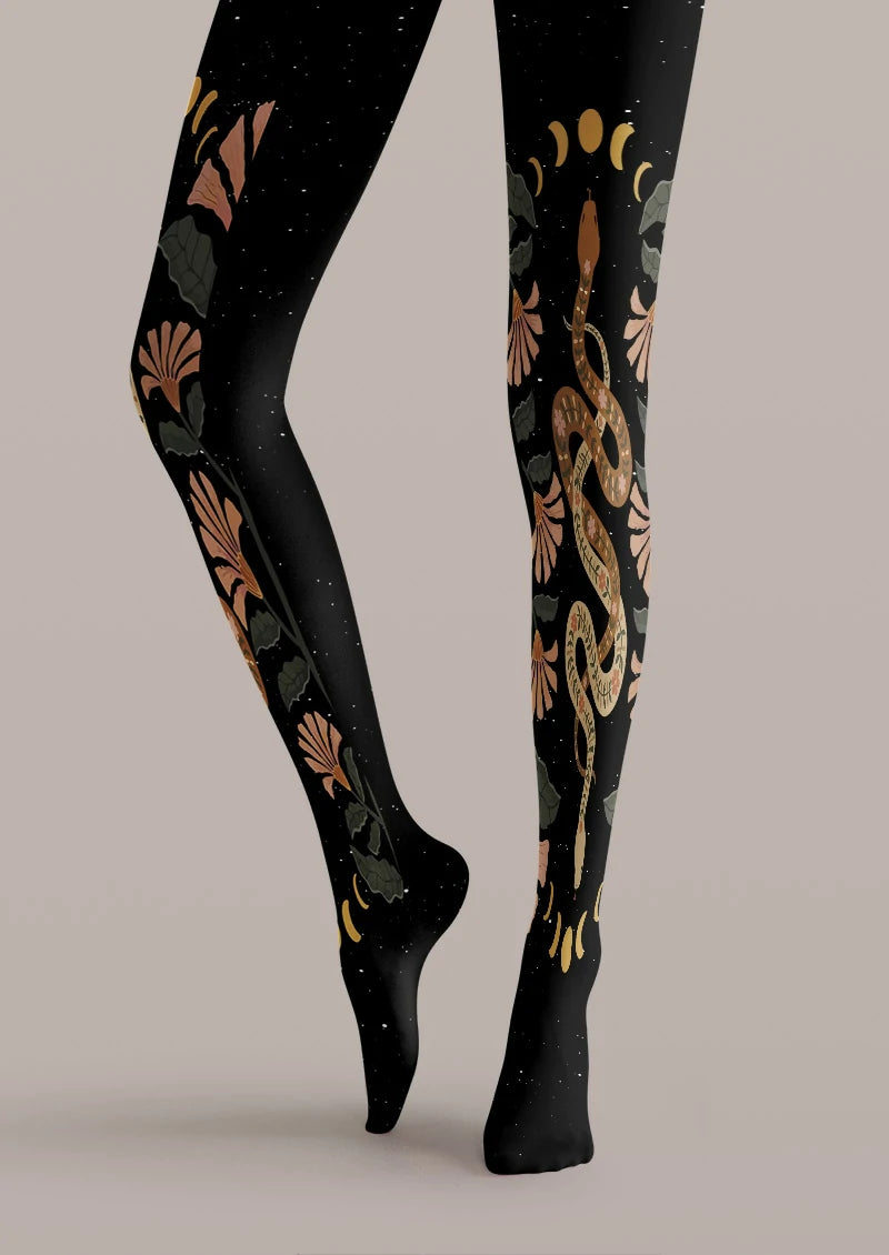 Black Moon Snake Tights