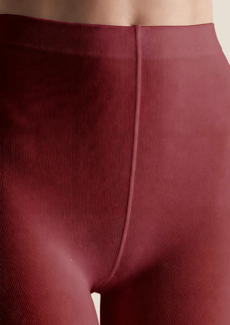 Burgundy Black Cat Tights