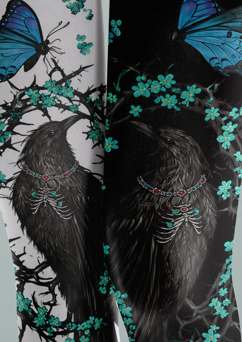Black Raven and Butterfly Tights