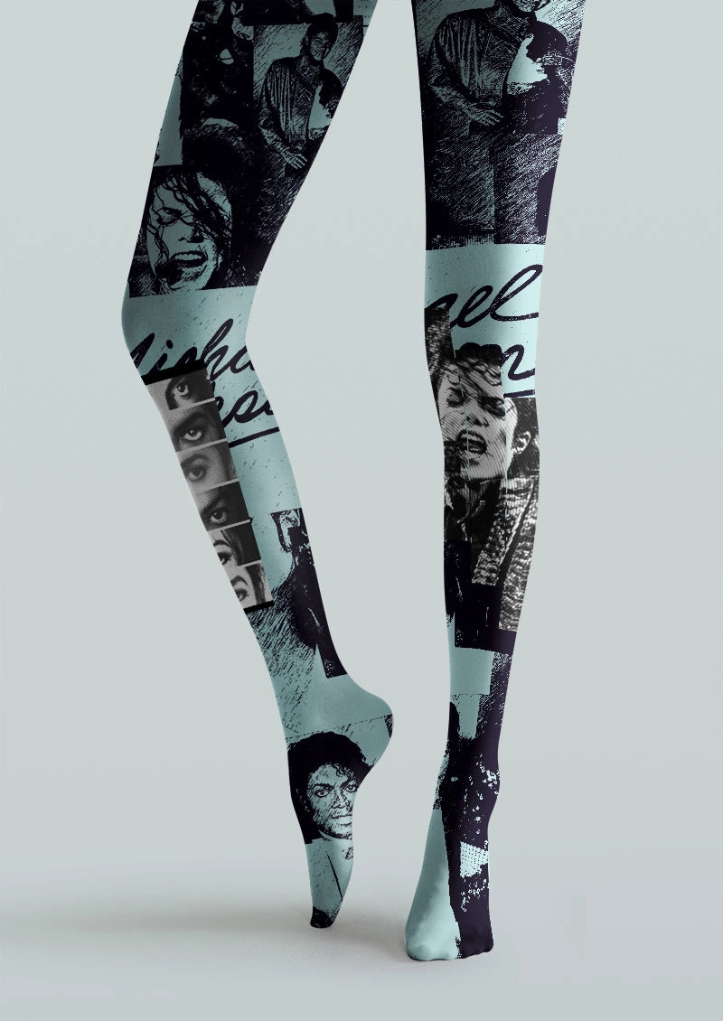 Michael Jackson Photo Collage Art Print Tights Hosiery Pantyhose