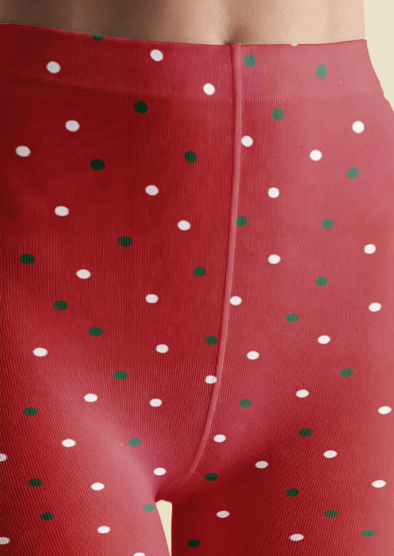 Red Christmas Polka Dot Tights