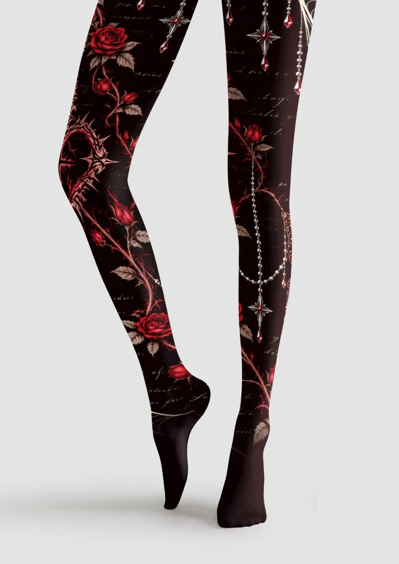 Black Rose and Spiderweb Tights
