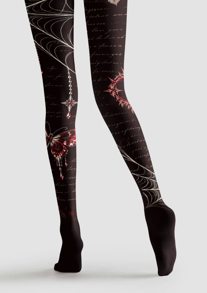 Black Rose and Spiderweb Tights