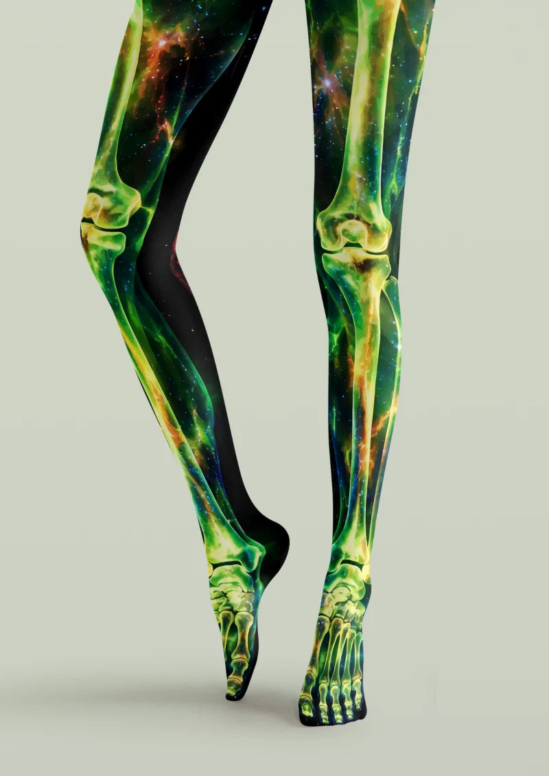 Black Cosmic Skeleton Tights