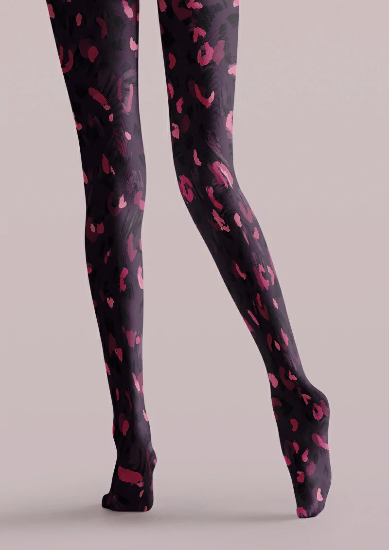 Purple Pink Leopard Tights