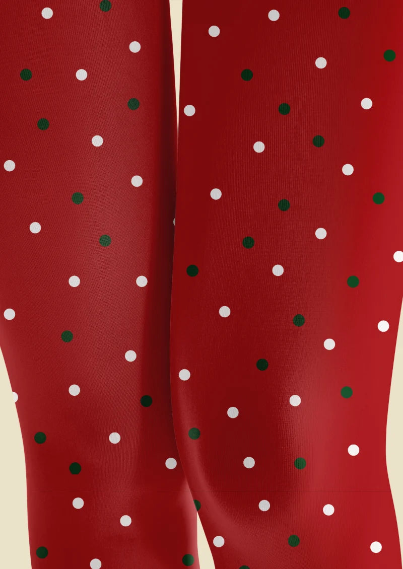 Red Christmas Polka Dot Tights