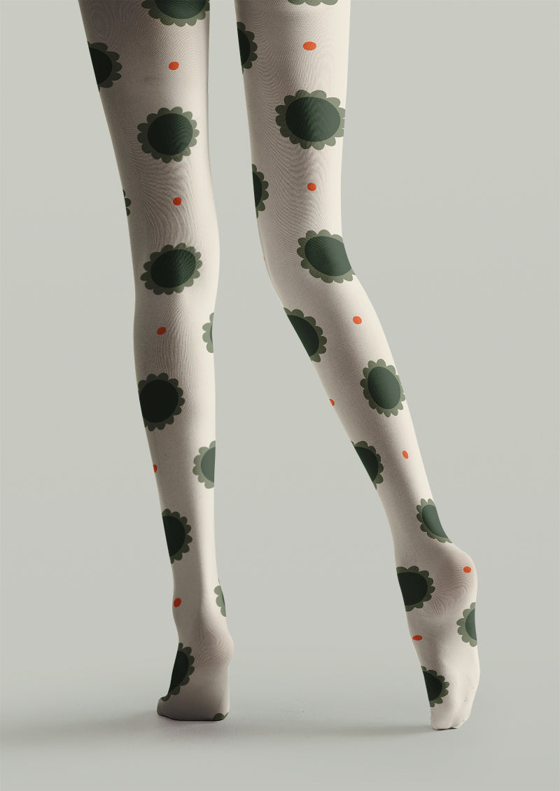 Polka Dots Floral Print Tights Hosiery Pantyhose