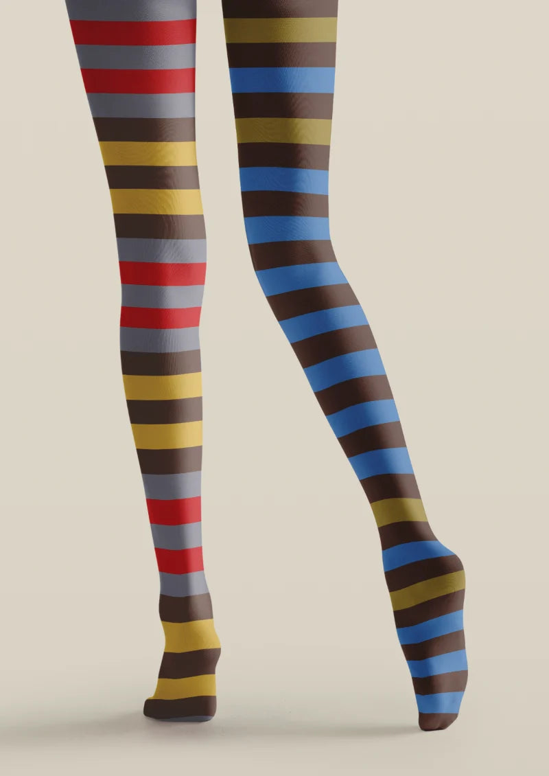 Multicolor Horizontal Stripe Tights