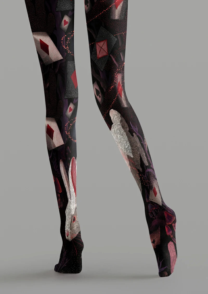 Black Rabbit and Playing Card Tights