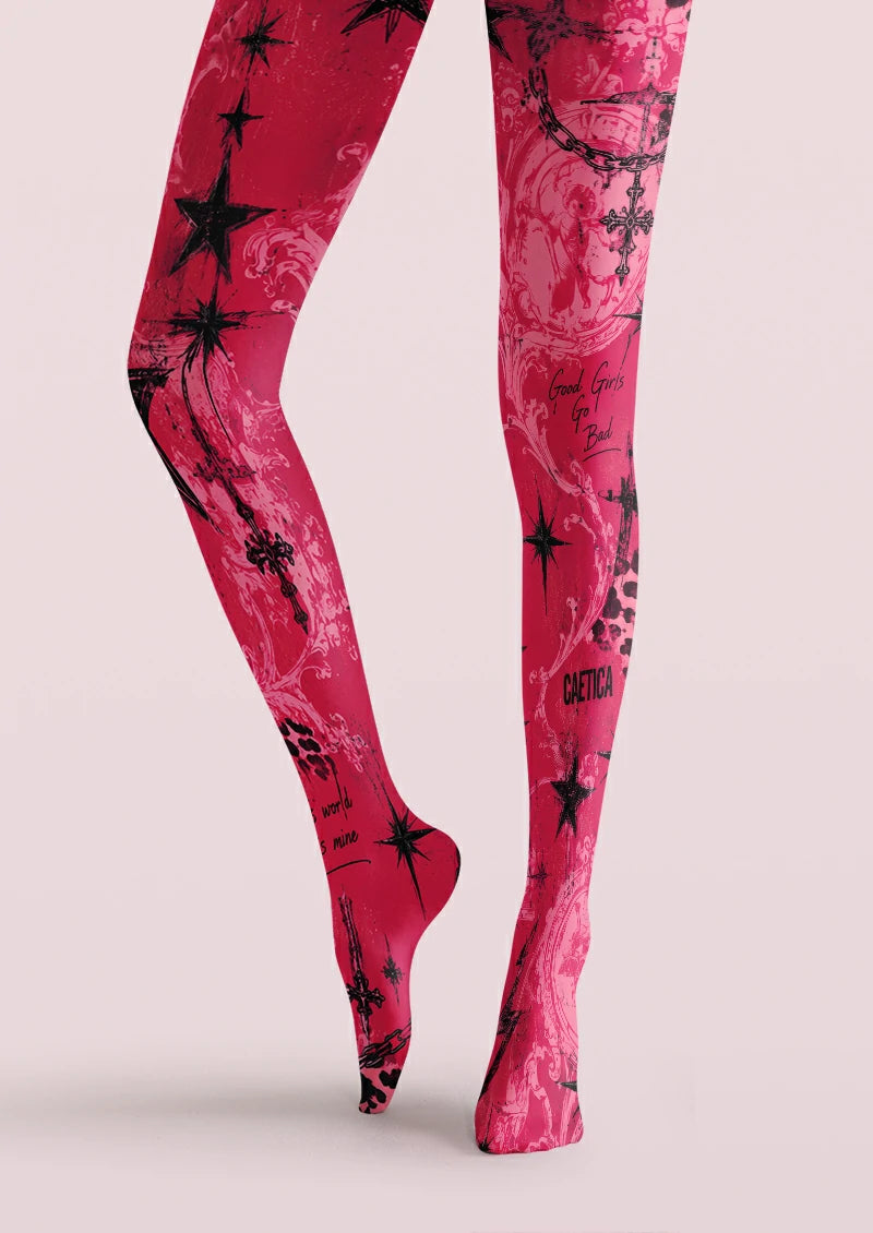 Pink Star Graphic Tights