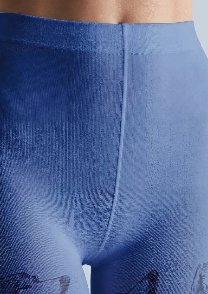 Blue Wolf Portrait Tights