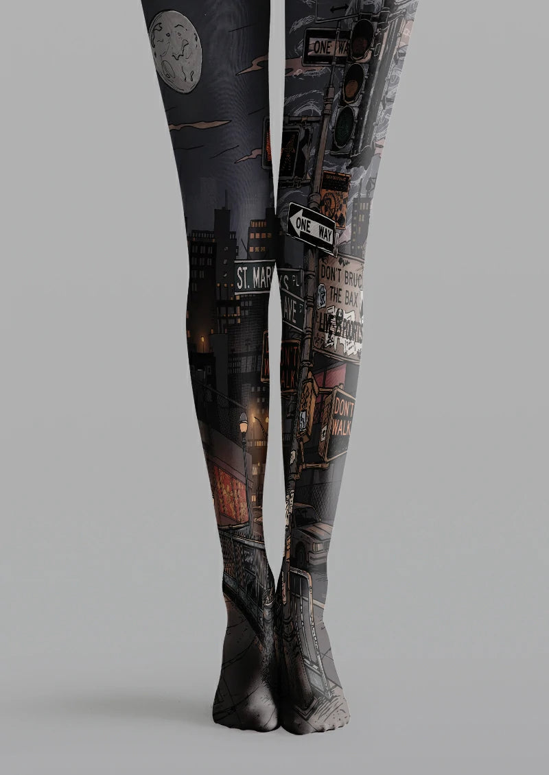 Gray City Street Tights