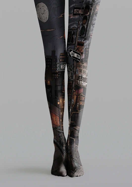Gray City Street Tights