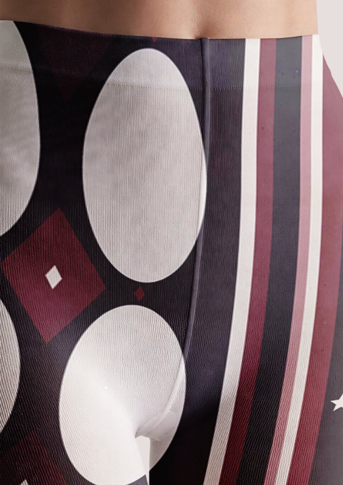 Black Geometric Stripe Tights