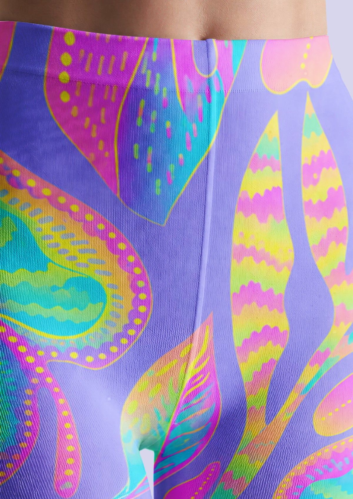 Neon Tropical Leaf Print Tights Hosiery Pantyhose